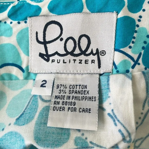 Lilly Pulitzer “Leopard Lounge” Skort Blue/White Size 2 Excellent Condition! - Picture 4 of 9